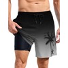 Lzzidou Men Swim Trunks with Compresssion Liner 7 Inch Inseam