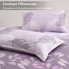 DJY Purple Comforter Set King, Botanical Leaves Comforter for King