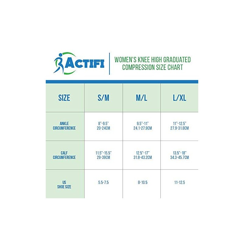 Actifi Women's 15-20 mmHg Compression Socks - Travel, Medical, Nurses,