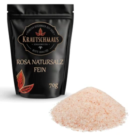 Krautschmaus Pink Natural Salt Fine 70 g, Known as Himalayan Salt from Salt Range Pakistan, Crystal Salt, Fine Rock Salt, Pink Table Salt without Additives