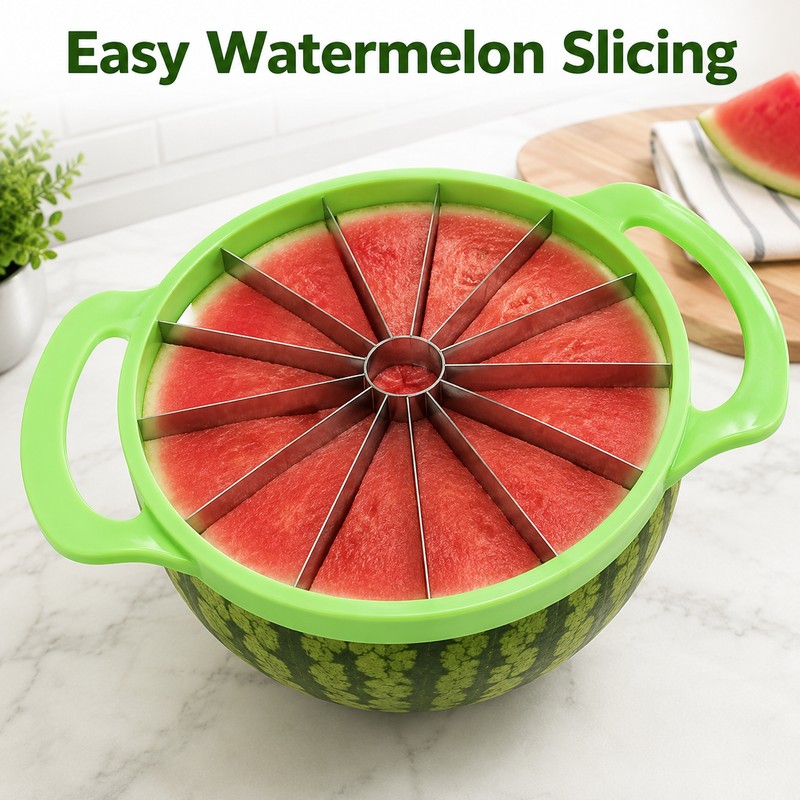 Watermelon Slicer Cutter Tool – Stainless Steel Fruit Divider for