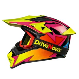 Motocross MTB Helmet Full Face Adult Cross Helmet with Goggles Motorcycle Downhill Full Face Helmet ATV Motorcycle Helmet Includes 3 Sizes Helmet Lining (YinSu, M-L-XL)