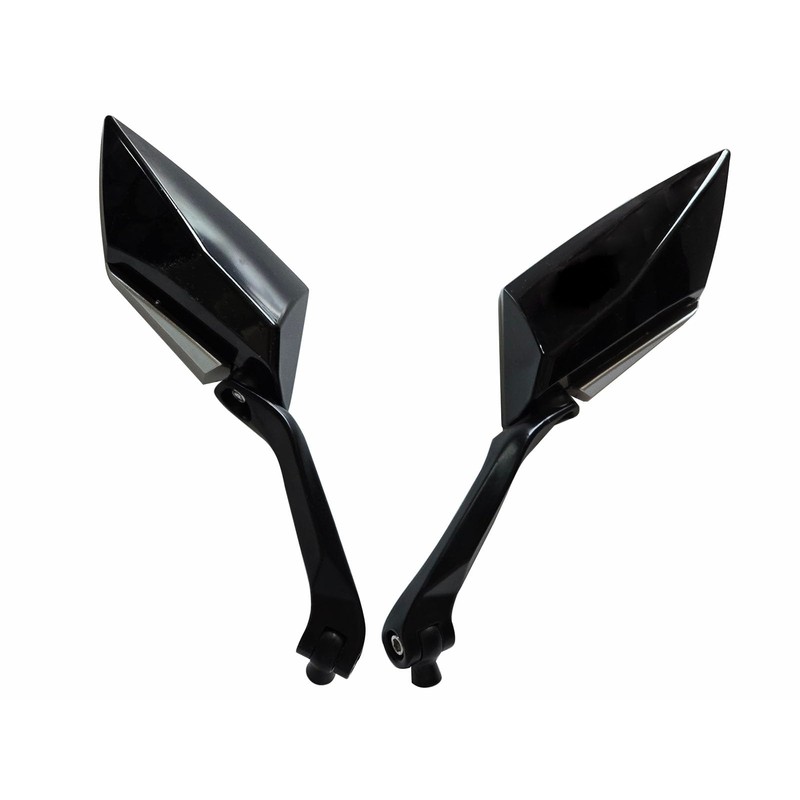 MotorToGo Black Carbon Motorcycle Mirrors for 2006 Yamaha YZF R6