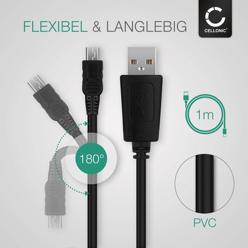 CELLONIC® USB Kabel 1m für Garmin Edge, Drive, DriveAssist, DriveSmart,