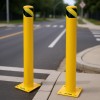 Safety Bollard 36-Inch Height 5.5-Inch Diameter Yellow Metal Traffic Barrier
