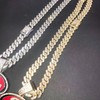 (S F) Oil Drip Pendant Necklace Cuban Chain Choke Chain