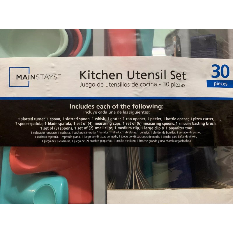 Kitchen Mainstays Kitchen Utensil Set - 30 Pieces