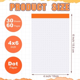 Tenceur 8 Pack Graph Paper Pad 4" x 6" Journal Paper Small Notepads 30 Sheets Grid Paper Pad Notebook 80gsm Memo Pads Math Grid Note Pad Scratch Pads Assorted Colors for Journaling Office(Dot Grid)