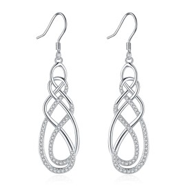 Eusense Sloth, Owl, Dragon, Clover, Compass, Celtic Knot, Helmet of Awe, Hummingbird, Sun Flower Earrings, 925 Sterling Silver Earrings, Jewellery Gift for Women, Girls, Sterling Silver, No Gemstone