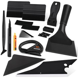 WRAPXPERT Window Tint Kit 15 PCS Vinyl Wrap Tools Kit Vehicle Glass Protective Film Installing Tool Included Squeegee Tool Kit, Plastic Scraper, Safety Film Cutter, Utility Knife with Blades