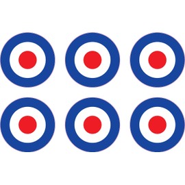 6X 1" RAF Roundel Roundel Vinyl Stickers Mod The Who Lambretta Vespa Scooter Bike Decals Target