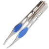 Professional tweezers with steel LED light for eyebrow and hair