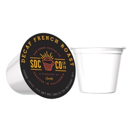 San Diego Coffee DECAF French Roast, Dark Roast, Single-Serve Coffee Pods, 15 Count