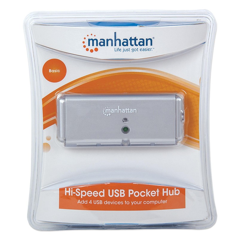 Hub Manhattan USB 2.0 - 4 Puertos - Sin Fuente
