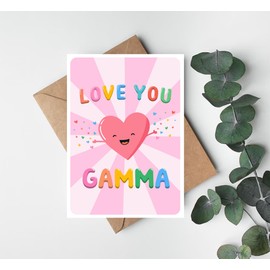 PTDShops Love You Gamma Card - Cute Birthday Card For Gamma - Mother's Day Gifts - Greeting Card For Anniversary - Thank You- I Love You Gamma Card - New Gamma Card