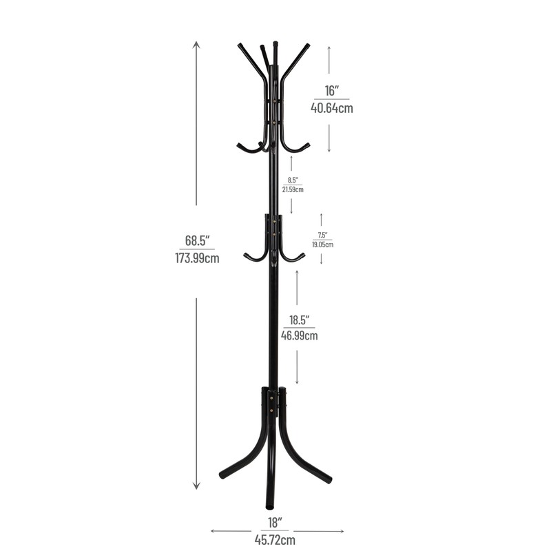 Mind Reader Freestanding Coat Rack, Multi-Tier Organizer for Office and