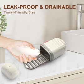 Chefiva Leakproof & Waterproof Travel Soap Case with Lid - Portable Bar Soap Holder & Draining Container for Camping, Gym, Bathroom, Shower & Outdoor - Travel Essentials