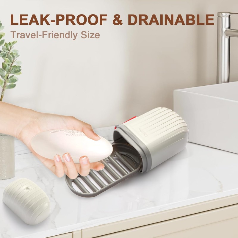 Chefiva Leakproof & Waterproof Travel Soap Case with Lid -