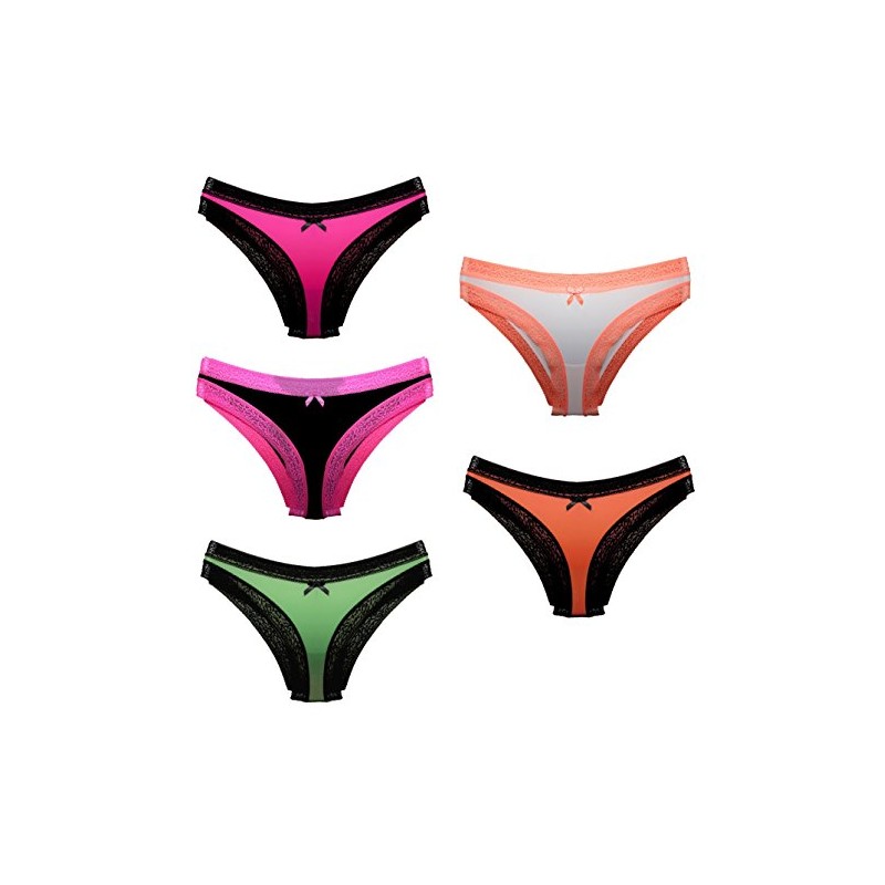 Lemila Microfibre Briefs Pack of 5, 1 x pink, black,