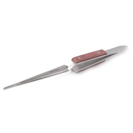 blueINOX Tweezers set: 2 soldering tweezers, cross tweezers, industrial tweezers, technical tweezers with straight and angled tip and insulated handle, stainless steel