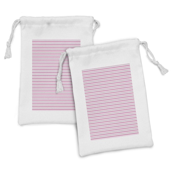 Ambesonne Geometric Fabric Pouch Set of 2, Pink Toned and