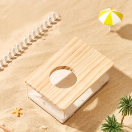 perfk Hamster Sand Bath Container, Acrylic Shower and Digging Space Cat Litter Tray for Mice, Lemminge, Gerbils, Rectangle S