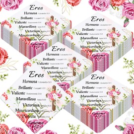 Jeere 50 Pcs Spanish Handkerchiefs for Women Christian Gifts Soft Floral Print Religious Gifts Inspirational Religious Gifts Bible Verse Gifts God Thinks of You for Mom Sister Friend Ladies