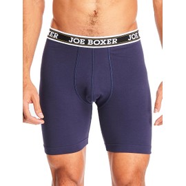 Joe Boxer Men's Solid 3 Pack Classic Stretch Cycle Shorts, Navy, XL