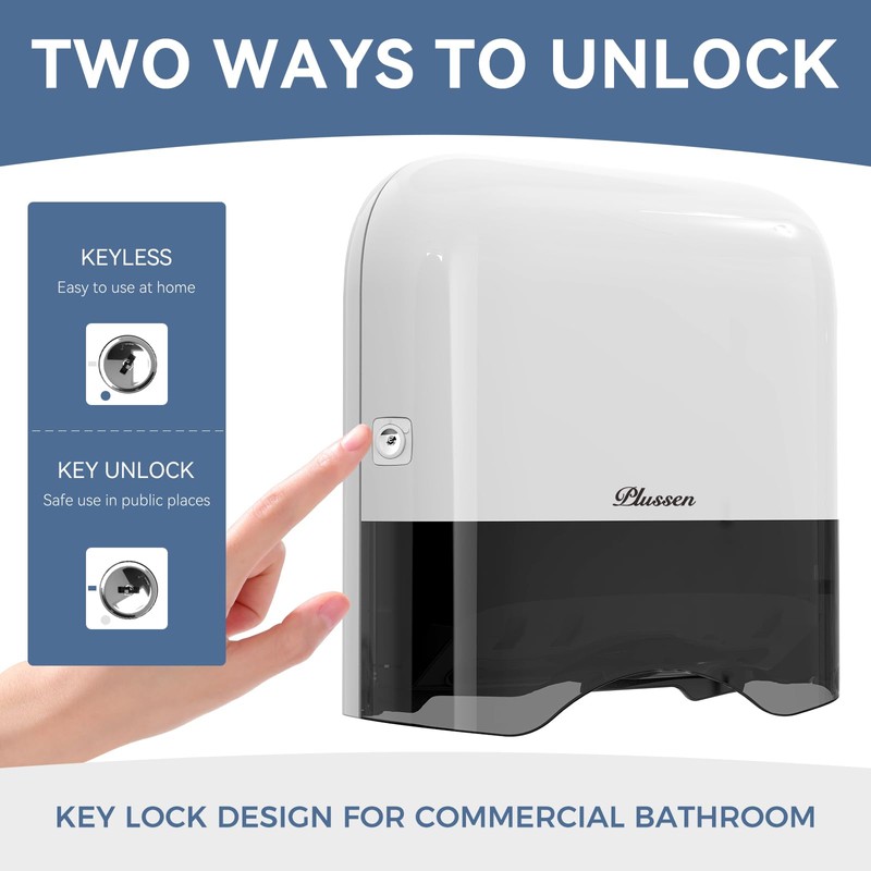 PLUSSEN Commercial Paper Towel Dispenser Wall Mount Adhesive 250+ Multifold