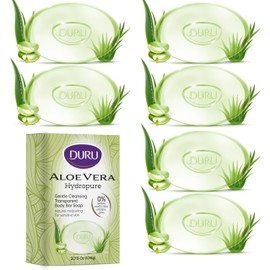 Duru Aloe Vera Glycerin Bar Soap Cleansing Bar Moisturizing Sensitive Skin - Vegan Transparent Paraben Free Alcohol Free Silicone Free Phthalete Free Gluten Free Body Wash - Pack of 6