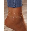 Boho Layered Rhinestone Anklet Crystal Ankle Bracelets Beaded Beach Foot