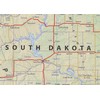 South Dakota State Physical Poster Map - 16.5 x 23.8