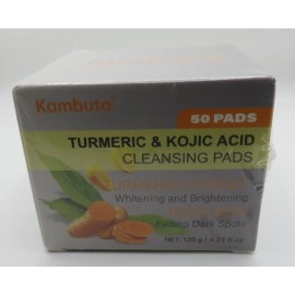 Kambuta Turmeric & Kojic Acid Brightening Cleansing Pads 50 Pads EXP: 9/27 NEW & SEALED!