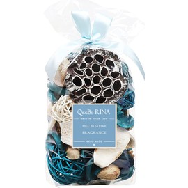 Qingbei Rina Potpourri Bags, Ocean Breeze Scented Potpourri Bowl Filler,Beach Coastal Blue Vase Filler,Home Fragrance Sachet of Petal,Bathroom Decor,9.9 Oz