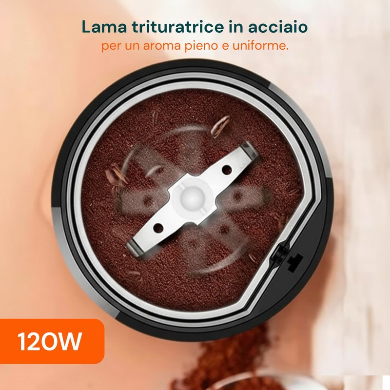 Avilia Trita Caffè Elettrico con Lame in Acciaio Inox e