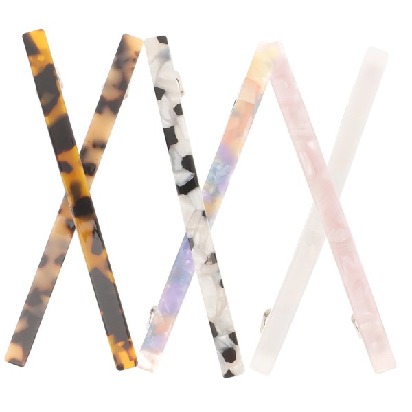 Baluue 6pcs Marble Pattern Hair Clips for Women Stylish Barrettes