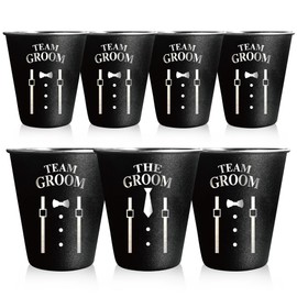BartyGifts&beyond 7Pcs Bachelor Party Shot Glasses 2 Oz Stainless Steel Groomsmen Shot Glasses for Groomsmen Gifts (Team Groom)