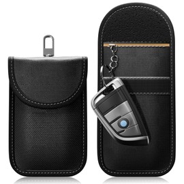 FOAMO Keyless Go Protection Car Key RFID Shielding Blocker Key Case Oxford Black White Pack of 2