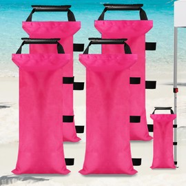 SANWAY Sand Bags for Canopy Weights Set of 4 (112LBS) - Sand Bags for Weight - Sand Bags for Canopy Tent- Canopy Weights for Canopy Tent Legs - Outdoor Weighted Sand Bags - (Without Sand) - Rose Red