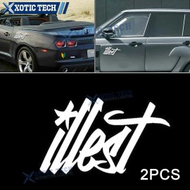 Xotic Tech 2x Euro Racing Style Fatlace ILLEST Symbol Stickers Decal Durable Easy Peel