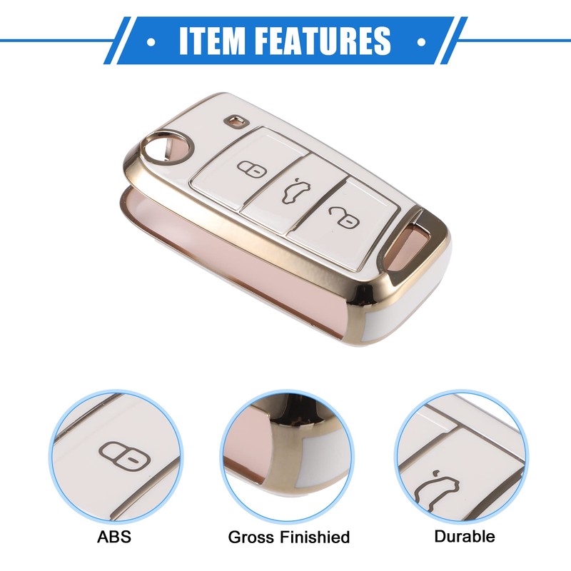 X AUTOHAUX Remote Key Fob Case for Volkswagen Golf 7