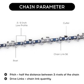XCDMJ 4 Pack 6 Inch Chainsaw Chain for 6 Inch Bar 37 Drive Links 1/4" LP Pitch,Low-Kickback Chain Fits All Brands Chainsaw【2 Pack Free Chain Sharpener File Inclded】Mini Chainsaw Chain Replacement