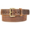 Distressed Steel Core American Bison Leather Gun Belt - 14/15