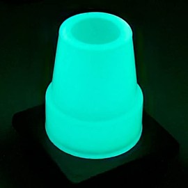 2Pcs: 19mm 3/4" Glow Green in the Dark Rubber Ferrules Tips or Feet for Walking Sticks & Canes - By Lifeswonderful