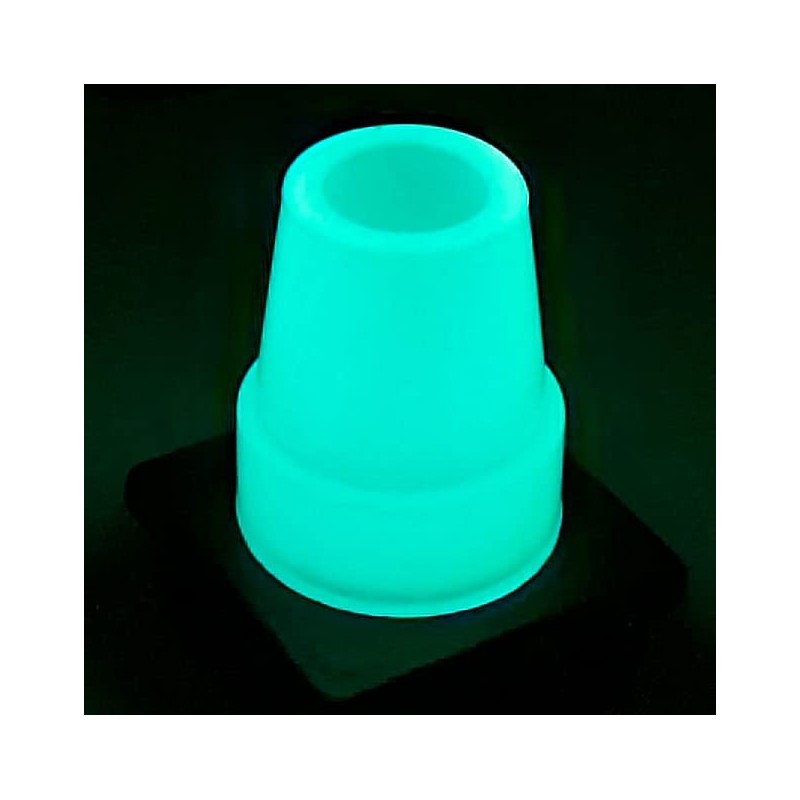 2Pcs: 19mm 3/4" Glow Green in the Dark Rubber Ferrules