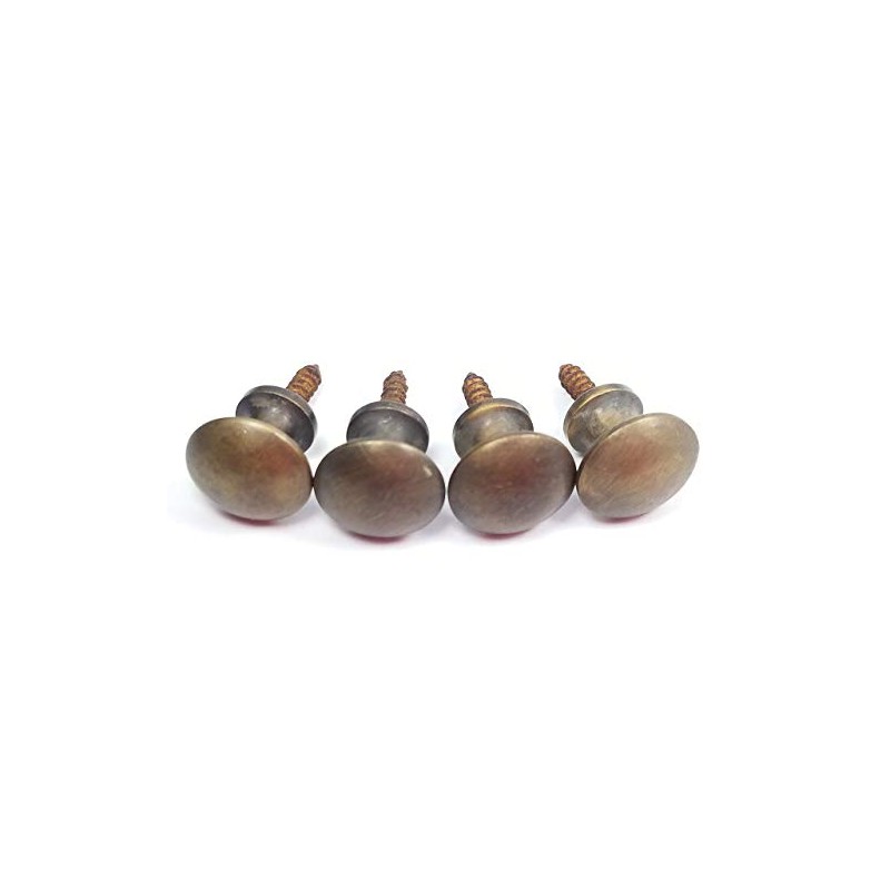 4 Vintage Style Solid Brass Barrister Bookcase Knobs 5/8" Dia.