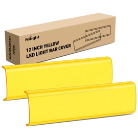 Nilight 12 Inch LED Light Bar Cover 2 PCS Yellow Protective Covers Durable Polycarbonate Lens Waterproof Dustproof Scratch-Proof for Double-Row Lights Off Road Driving Lighting