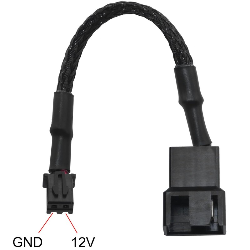 LUORNG 2PCS Mini 2-Pin Fan Adapter Cables to 4-Pin PC