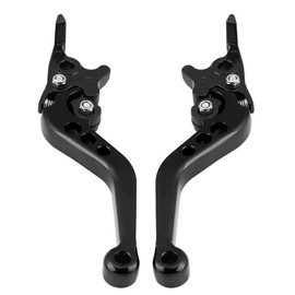 Kuuleyn Dual Disc Brake Lever, 1 Pair CNC Aluminum Alloy Motorcycle Scooter Modification Double Disc Brake Lever Universal(Black)