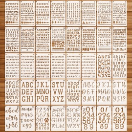 OOTSR 40 PCS Letters and Numbers Stencils, Journal Accessories for Planner Notebook Bullet Diary Album Scrapbook DIY, 7"x4" Alphabets Drawing Painting Templates for Scrapbooking Decor